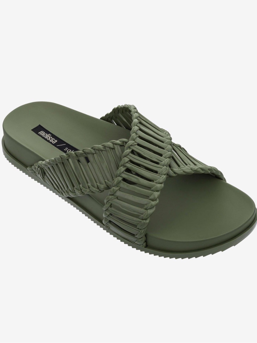 Melissa x Salinas Cosmic II Slides, Dark Green Moss